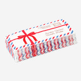 Set of 10 Christmas-themed pocket tissues with festive letter designs by Flying Tiger Copenhagen, perfect for personal care.
