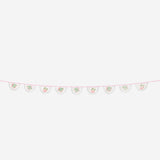 Colorful floral fabric garland for party decor, 300 cm long, by Flying Tiger Copenhagen, featuring vibrant floral patterns.