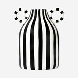 Vase with black and white stripes - 16 cm