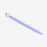 Blue Flying Tiger Copenhagen ballpoint pen with hydrangea flower topper, ideal for office use and writing tasks.