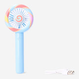 Flying Tiger Copenhagen handheld gadget fan with playful lollipop design, compact and portable for personal cooling.