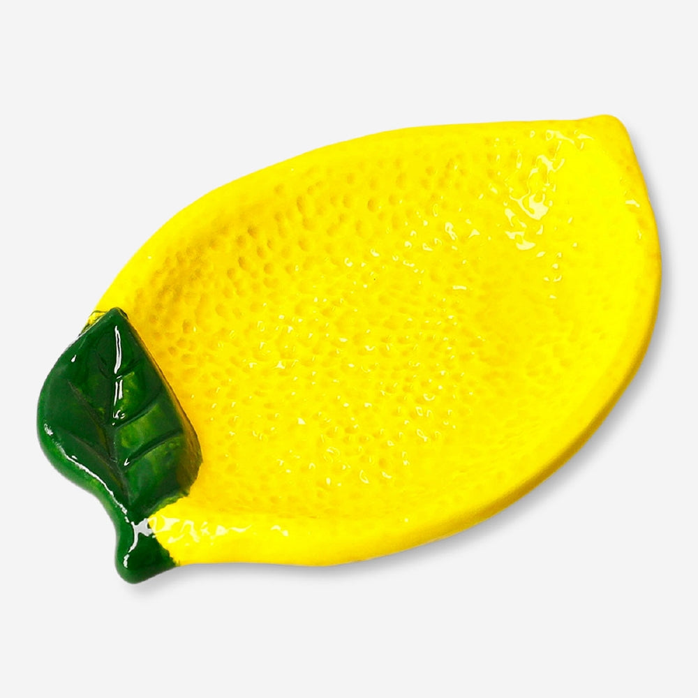 Decorative lemon-shaped dish from Flying Tiger Copenhagen, 11 cm, ideal for home decor or serving small items.