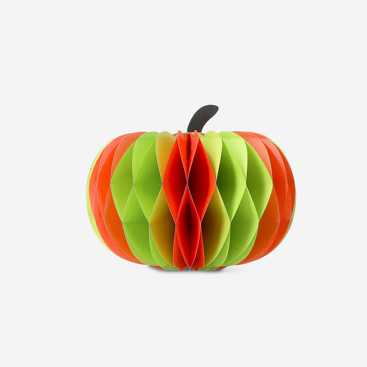 Two Honeycomb paper pumpkins table decorations in orange and beige for party decor, by Flying Tiger Copenhagen.