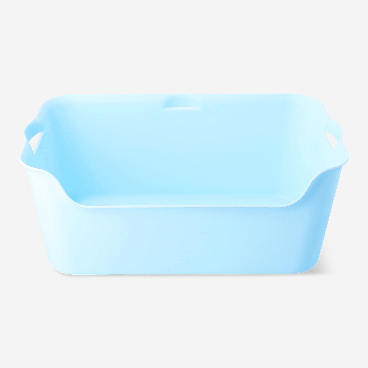 Blue storage box with lid, 26x40 cm, from Flying Tiger Copenhagen, ideal for organizing home essentials.