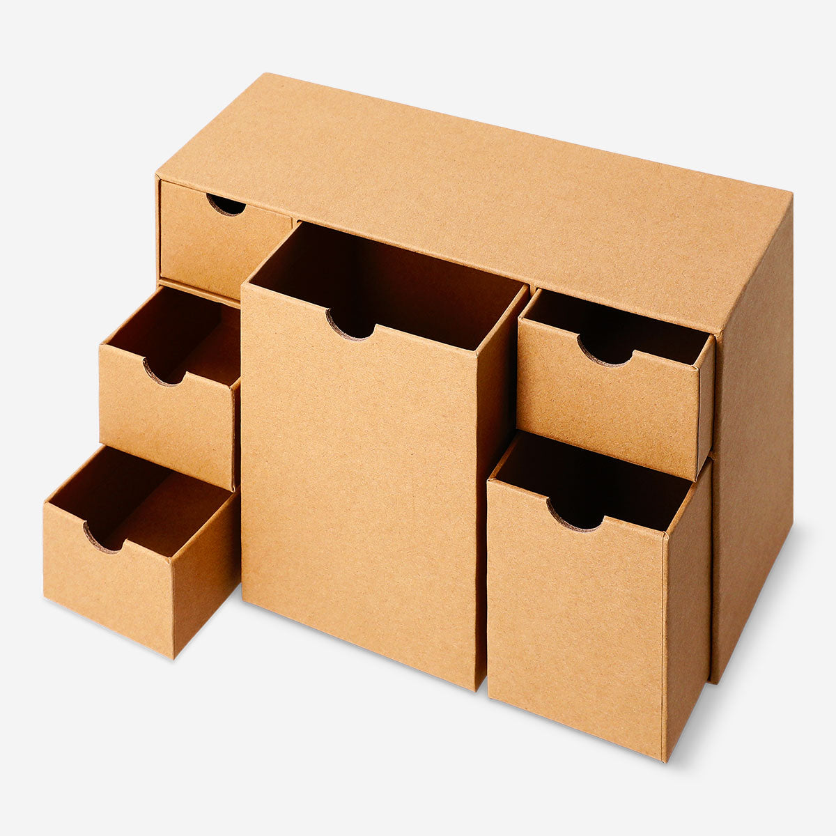 Craft paper desk tidy with 6 drawers