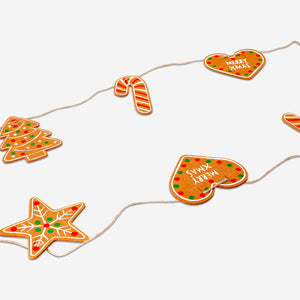 Felt Christmas garland with gingerbread cookies, 300 cm long, festive party decoration by Flying Tiger Copenhagen