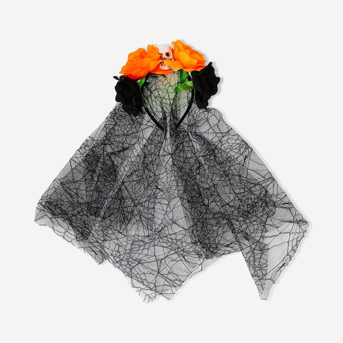 Adult costume hairband with skull and veil for party, featuring spooky design by Flying Tiger Copenhagen.