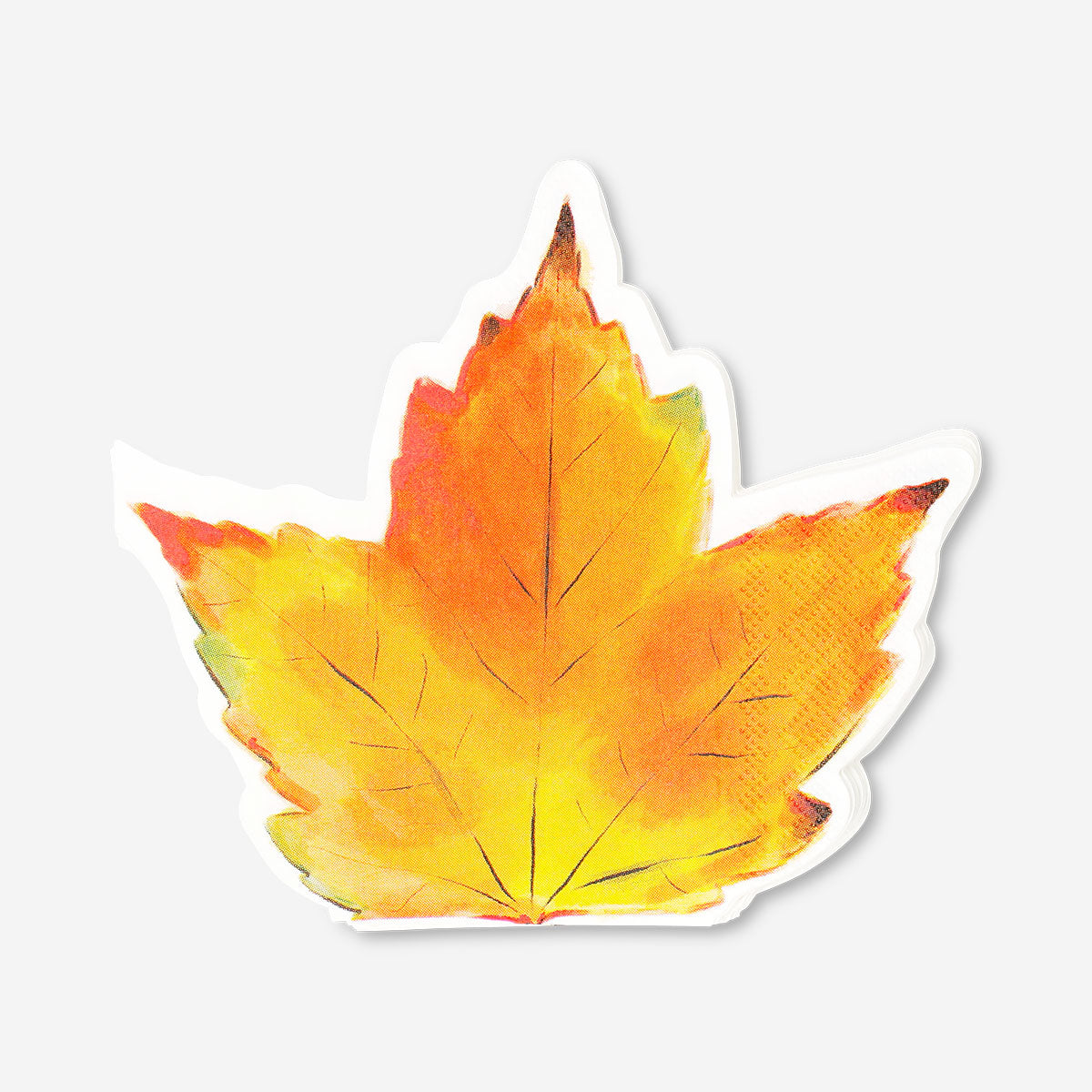 Set of 16 autumn leaf-themed party napkins by Flying Tiger Copenhagen, featuring colorful fall leaf designs for festive gatherings.