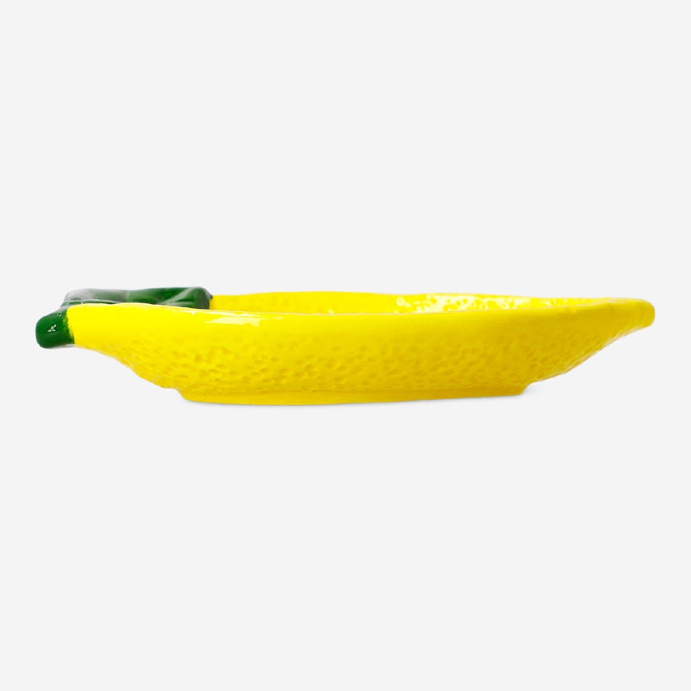 Decorative lemon dish from Flying Tiger Copenhagen, 11 cm, ceramic home accent with bright yellow lemon design.