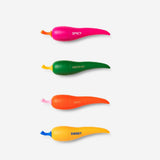 Set of four Chilli highlighters from Flying Tiger Copenhagen for office use, with bright colors and ergonomic design.