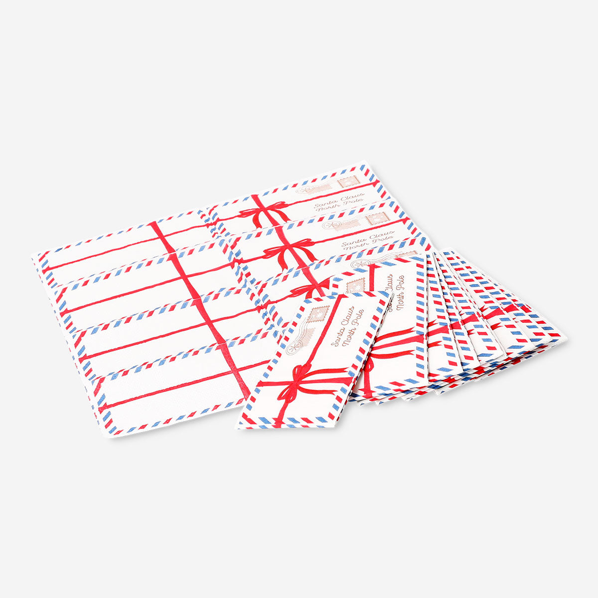 Set of 10 Christmas-themed pocket tissues with letter designs from Flying Tiger Copenhagen, perfect for seasonal personal care.