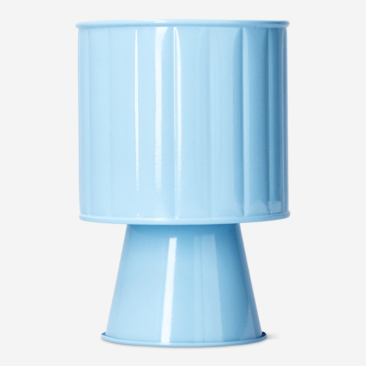 Korotettu sininen metallinen kasviruukku - 11 cm