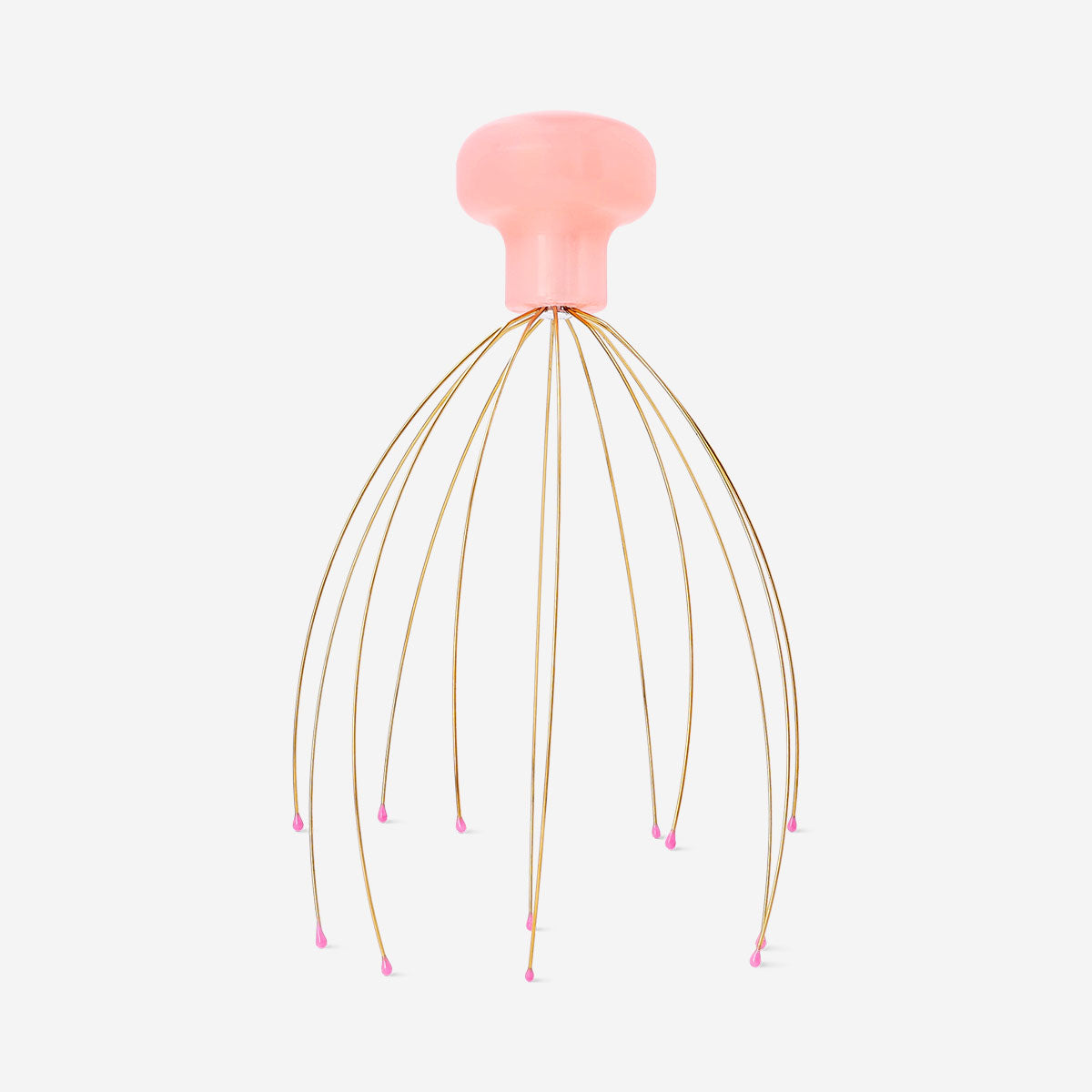 Flying Tiger Copenhagen gold head massager gadget with multiple rollers for relaxing scalp massage.
