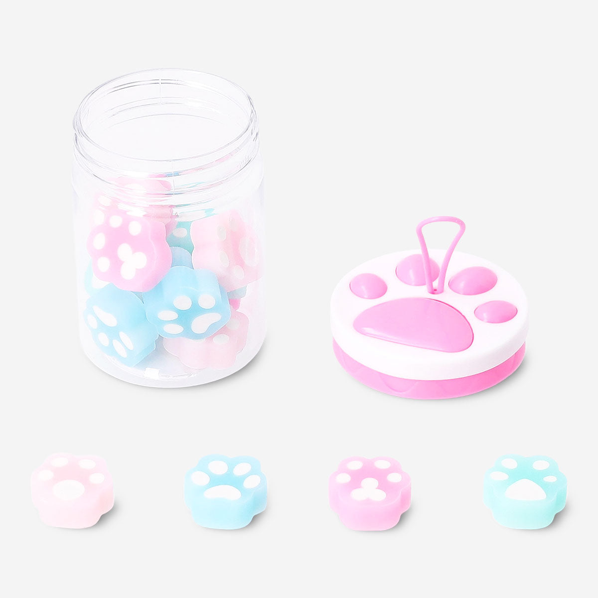 Set of paw erasers