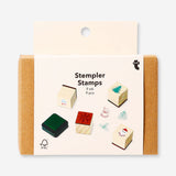 Set of nine Flying Tiger Copenhagen Christmas stamps for holiday crafting and decorating projects.