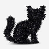 Decorative black sitting cat figurine for parties, 34 cm tall, by Flying Tiger Copenhagen, made of lightweight material.