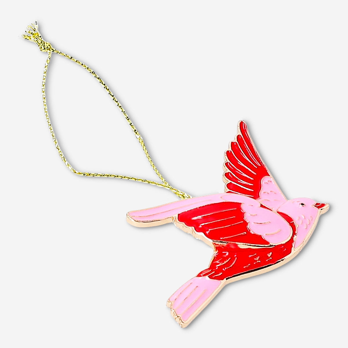 Hanging ornament - Red bird in metal