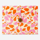 Storage box with autumn leaves design from Flying Tiger Copenhagen, 15x15 cm, home organization container with colorful leaf pattern.