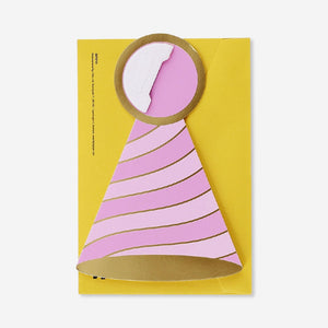 Flying Tiger Copenhagen office greeting card featuring a honeycomb festive hat design with colorful, playful illustrations.
