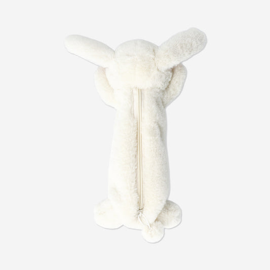 Estuche de peluche de conejito blanco