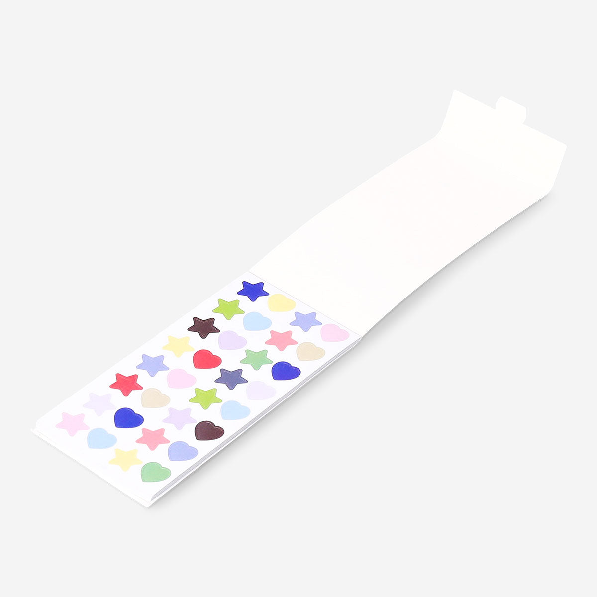 Set of Flying Tiger Copenhagen star and heart office stickers on paper backing, colorful and fun decorative stickers for planners or notes.