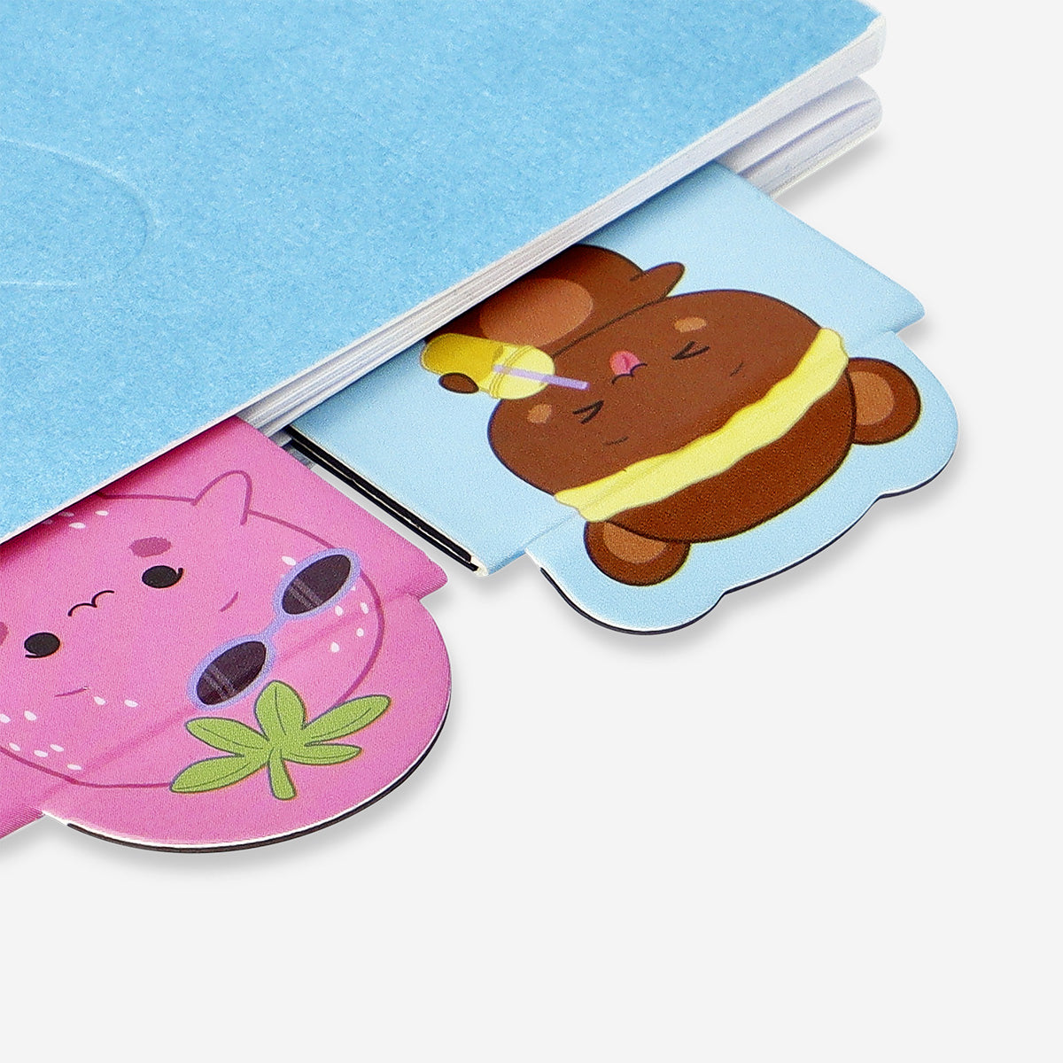 Magnetische bladwijzers met fruit en dieren - 4 stuks