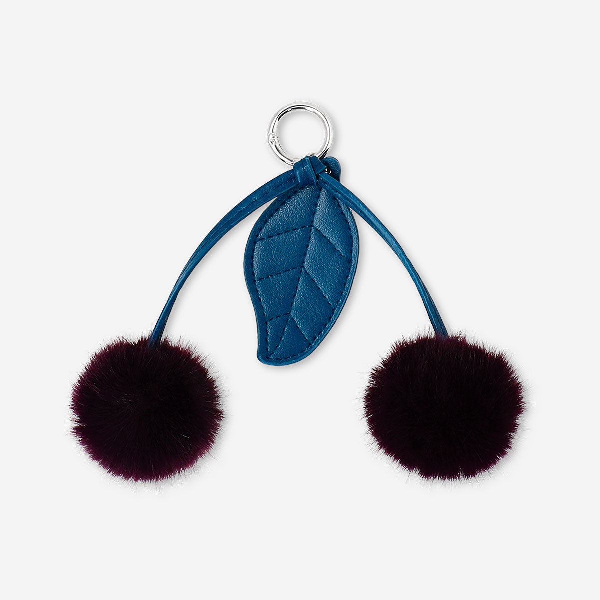 Flying Tiger Copenhagen plush cherry keyring made of soft textile with a cute, vibrant cherry design.