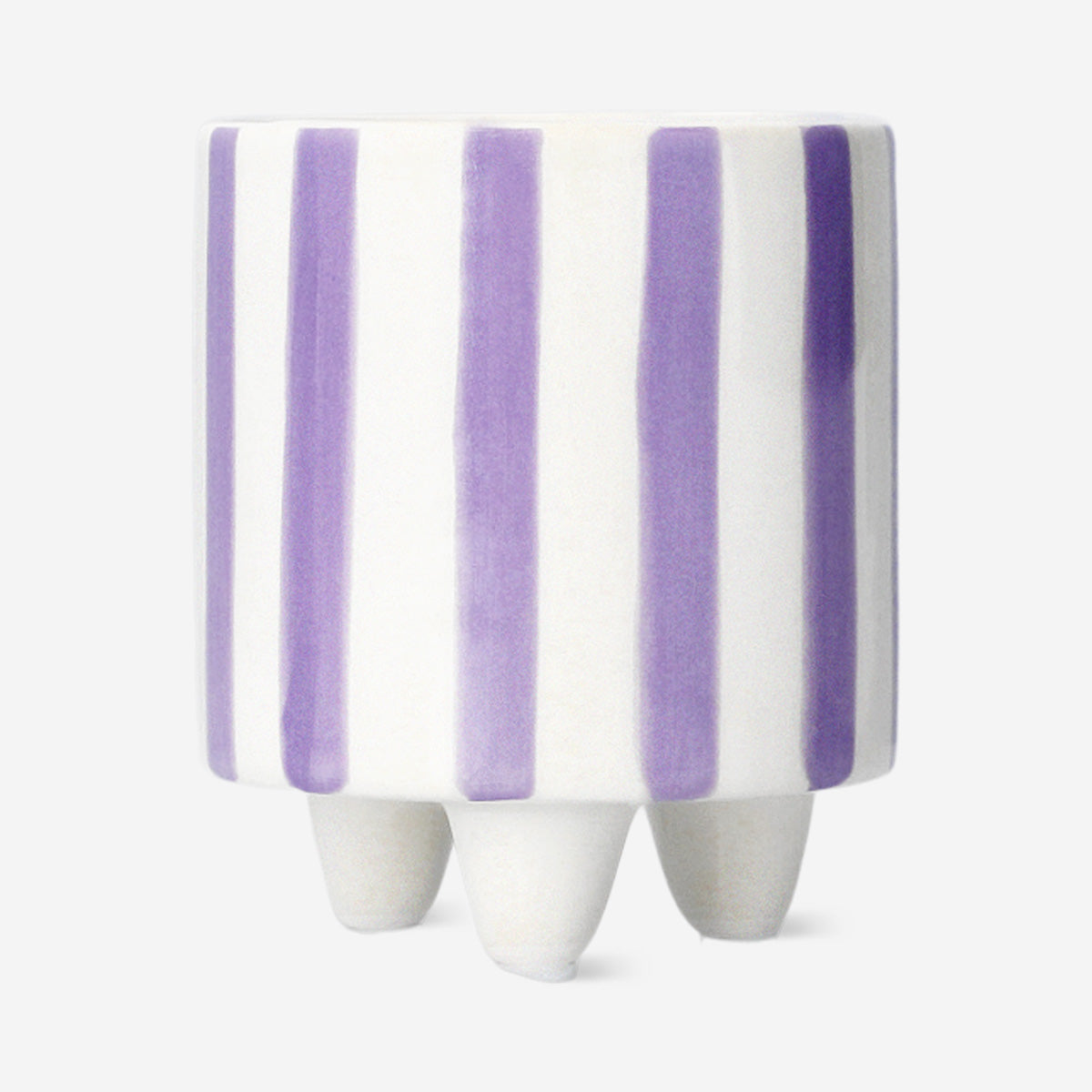 Flowerpot with lilac stripes - 9 cm