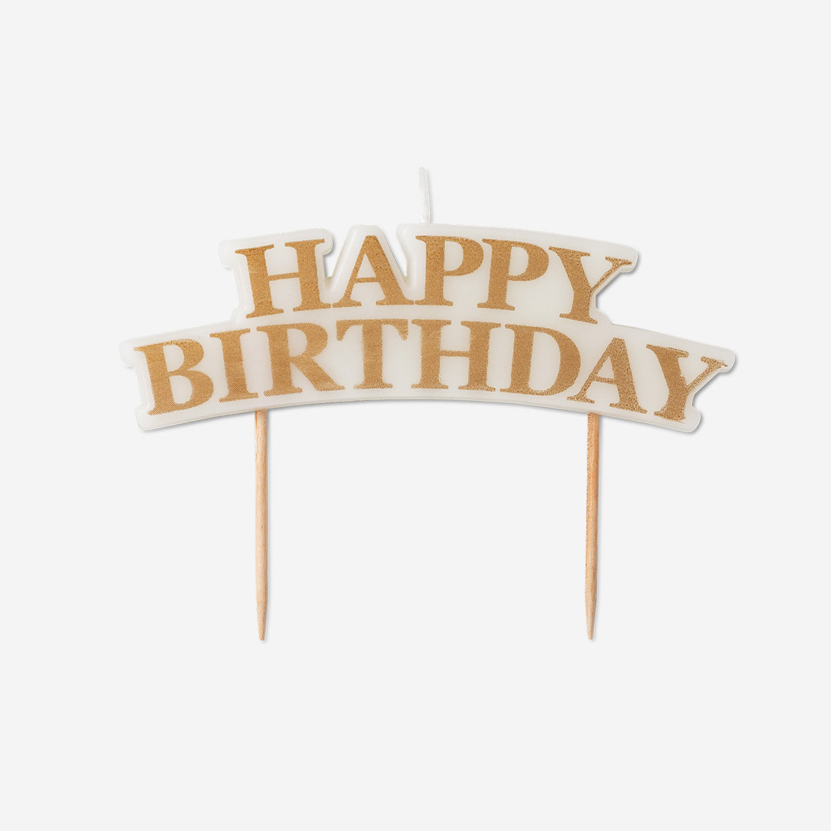 Colorful Happy Birthday cake candle from Flying Tiger Copenhagen for party celebrations, featuring festive design and bright colors.