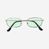 Metal sunglasses with green glass