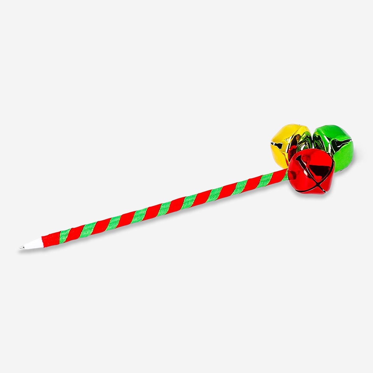 Flying Tiger Copenhagen ballpoint pen with jingle bells design, suitable for office use, featuring festive holiday-themed decorations.