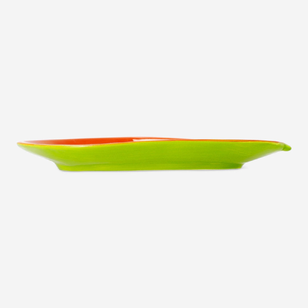 Flying Tiger Copenhagen papaya-shaped 19 cm kitchen plate with a vibrant fruit design.