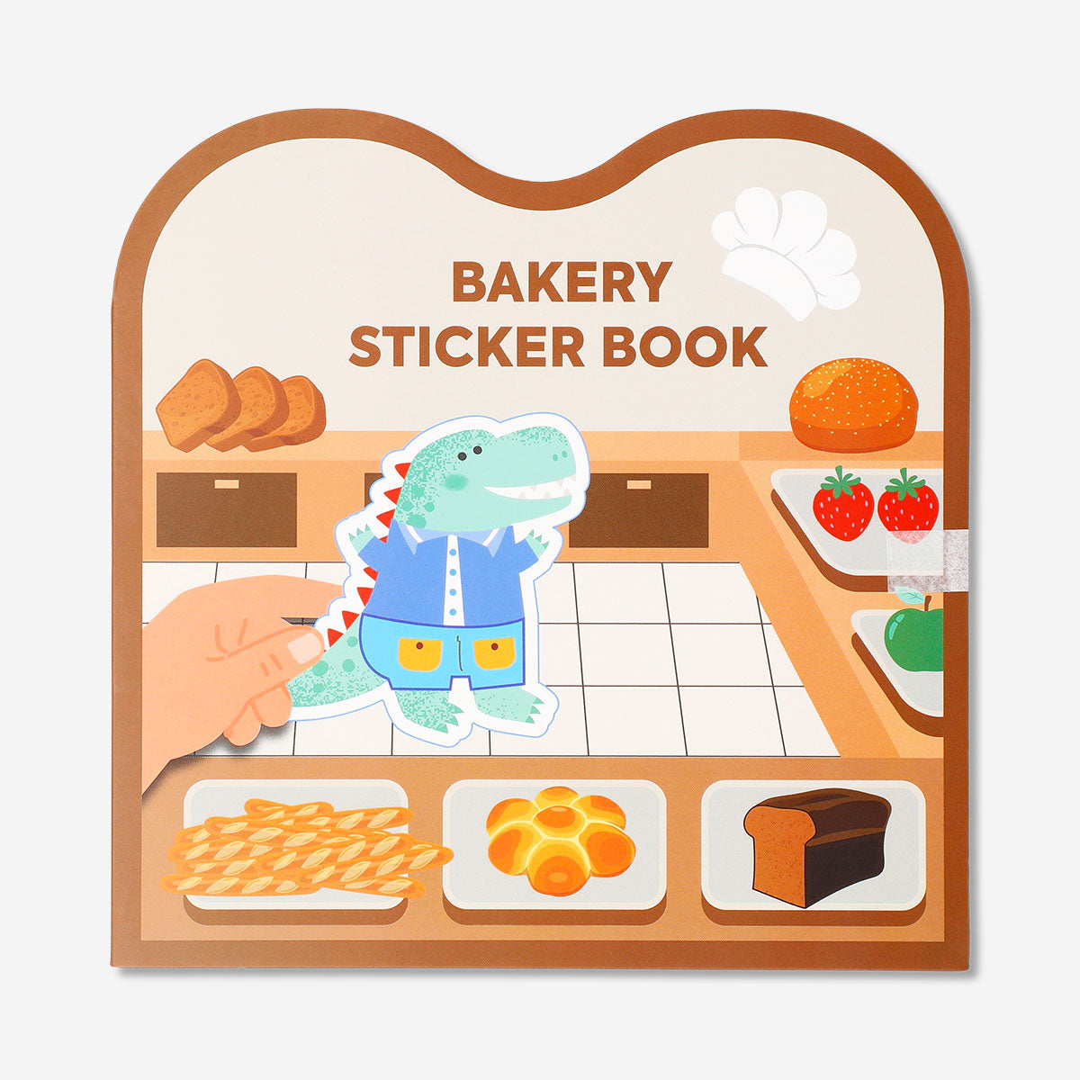 Colorful bakery-themed sticker book by Flying Tiger Copenhagen featuring pages of bakery and dessert stickers for hobbies.