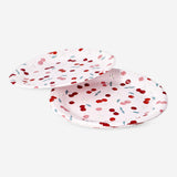 Set of 8 Flying Tiger Copenhagen cherry print paper party plates with colorful cherry designs for celebrations.