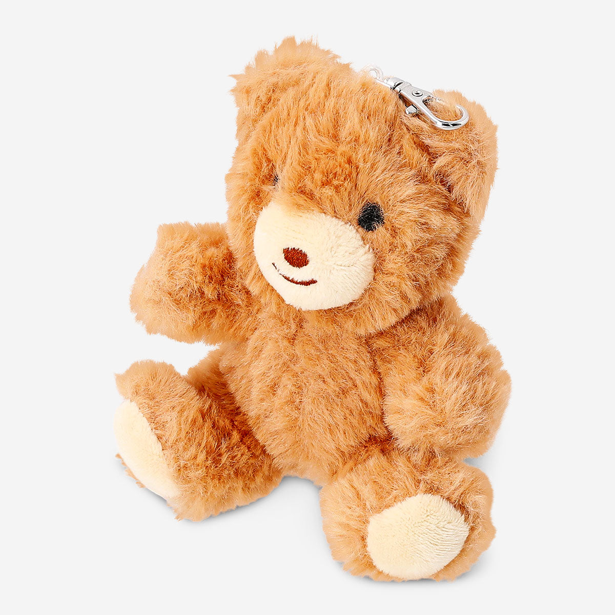 Soft plush teddy bear keyring toy from Flying Tiger Copenhagen with a cute, cuddly design and keyring attachment.