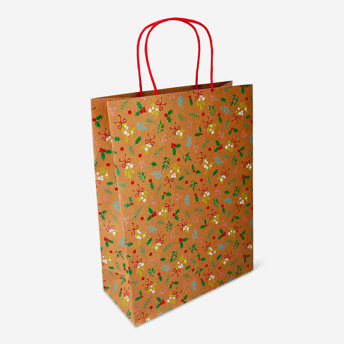 Office gift bag with Christmas branches print from Flying Tiger Copenhagen, featuring festive holiday branch designs.