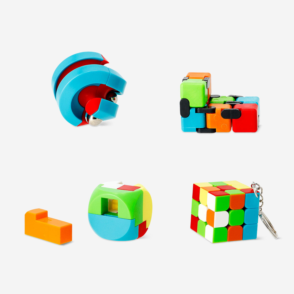 Set of four IQ puzzle games by Flying Tiger Copenhagen, featuring colorful brain teasers and challenging mental exercises.