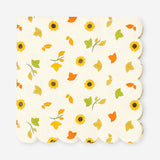 Autumn print paper napkins with scalloped edges, 16-piece party set by Flying Tiger Copenhagen, featuring fall-themed design.