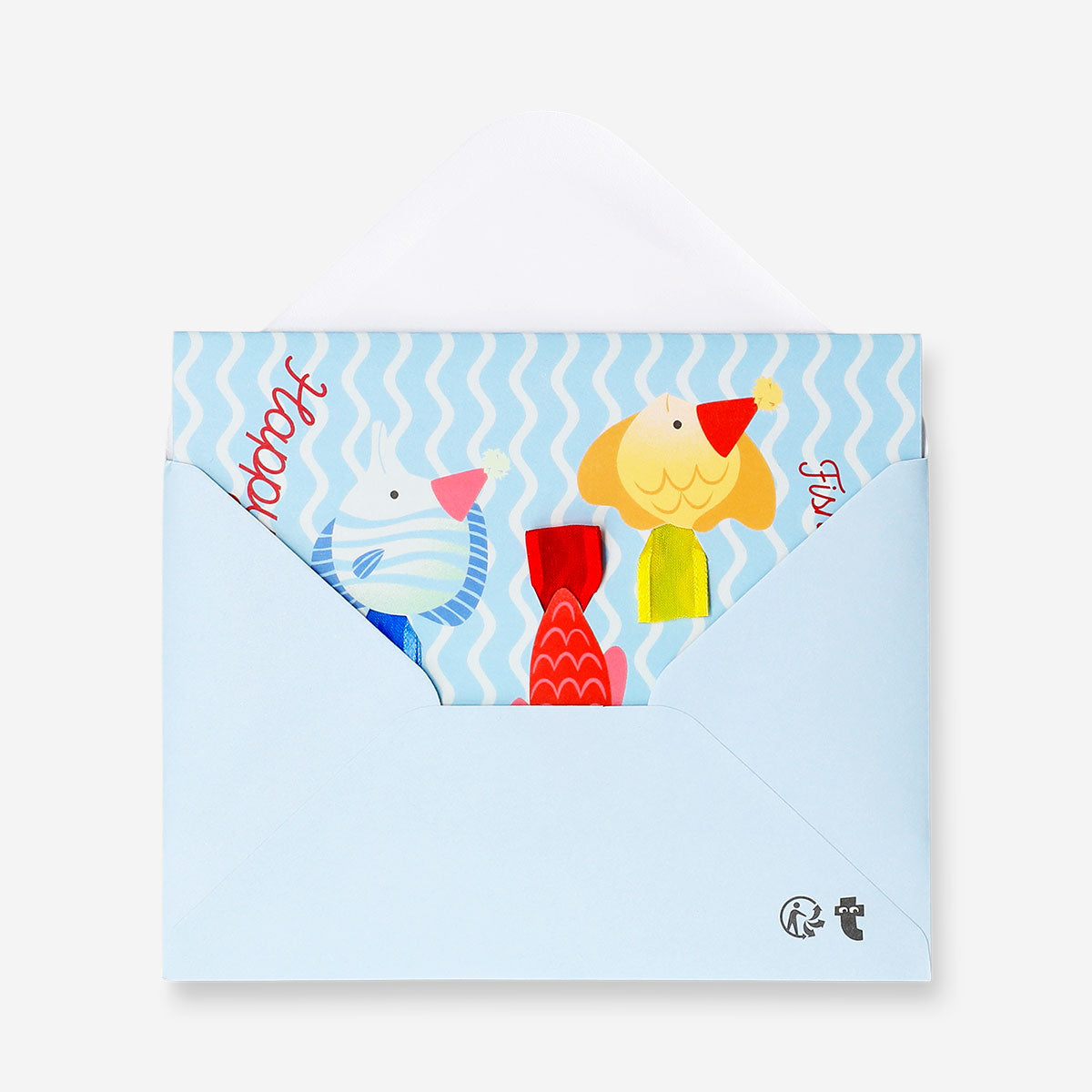 Office birthday card featuring colorful fish design by Flying Tiger Copenhagen, perfect for celebrating birthdays.