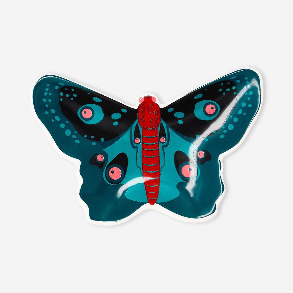 Ceramic butterfly-shaped trinket tray for home décor, featuring colorful butterfly design by Flying Tiger Copenhagen.
