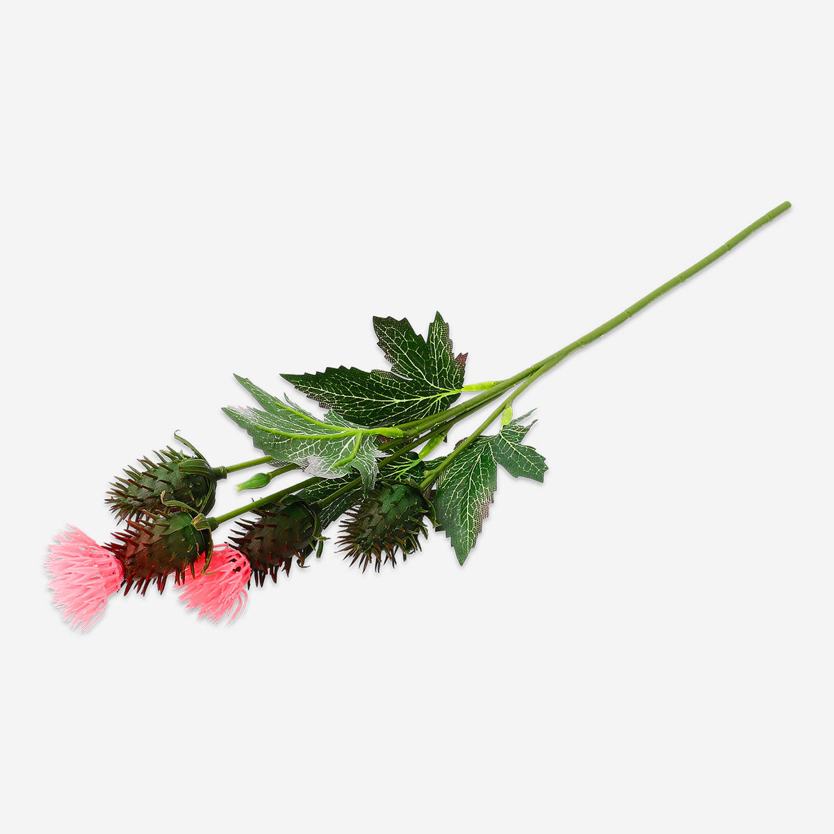 Decorative thistle flower for home decor, featuring vibrant purple blooms and spiky green stems, by Flying Tiger Copenhagen.