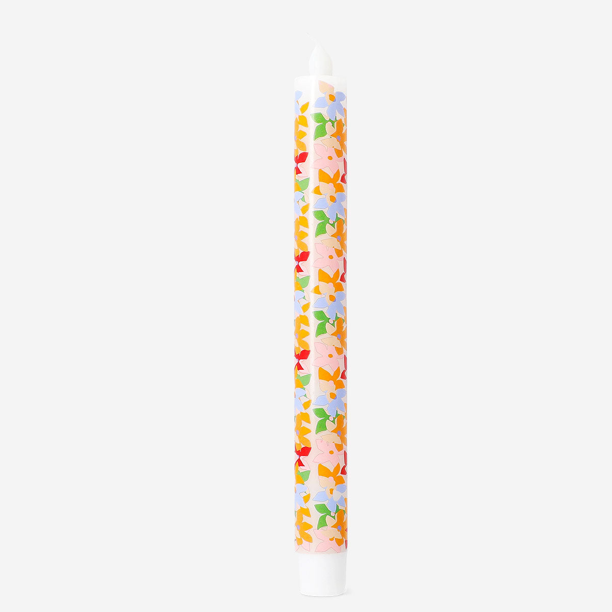 LED dinner candle with floral print, 24 cm tall, from Flying Tiger Copenhagen, ideal for home decor or romantic table settings.