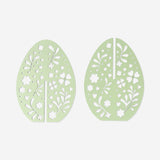 Decorative green wooden eggs - 2 pcs