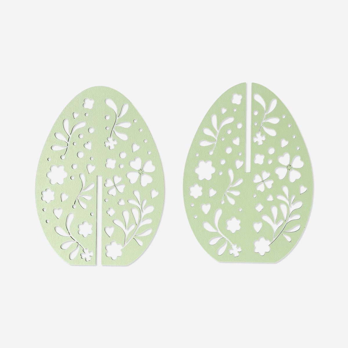 Decorative green wooden eggs - 2 pcs