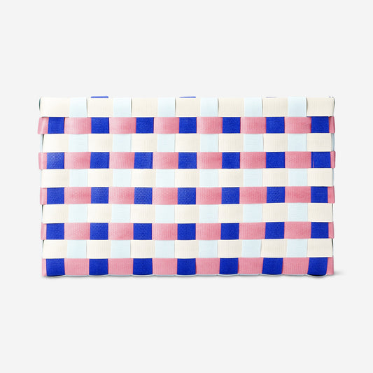 Multi coloured storage woven basket - 26 cm