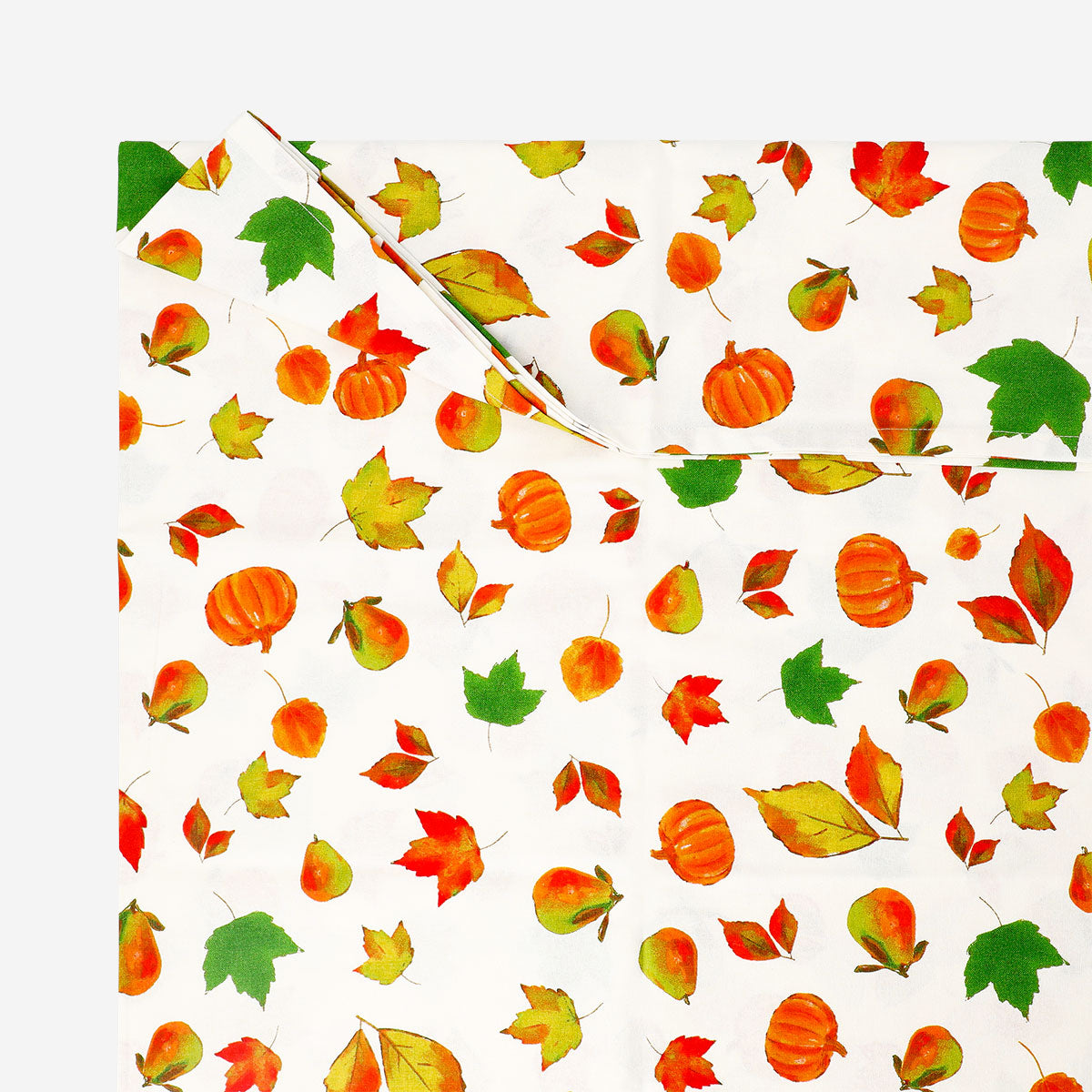 Autumnal tablecloth from Flying Tiger Copenhagen, 140x220 cm, with warm fall-themed colors and pattern perfect for home decor.