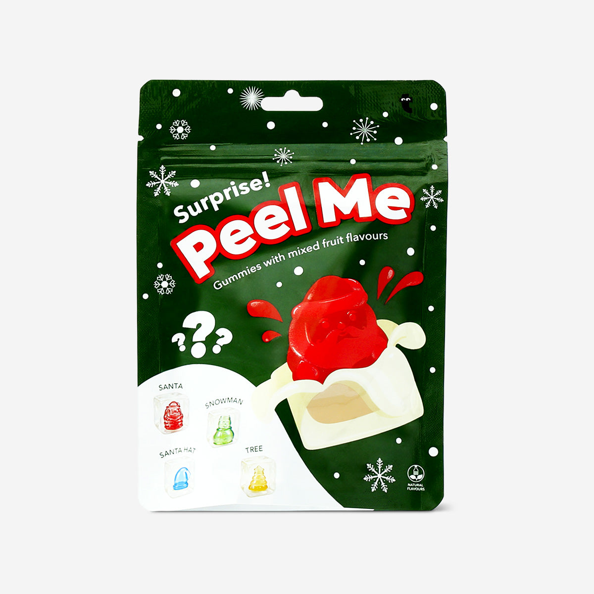 Flying Tiger Copenhagen Peelers candy shaped like Christmas presents, colorful festive sweets for holiday treats.
