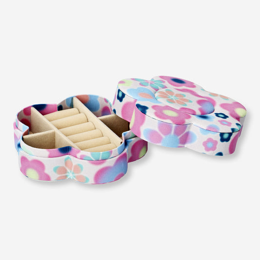 Floral flower jewellery box - 12 cm