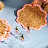 Woven cattail placemat with scalloped edge, 37 cm, in natural tones, from Flying Tiger Copenhagen, ideal for kitchen table decor