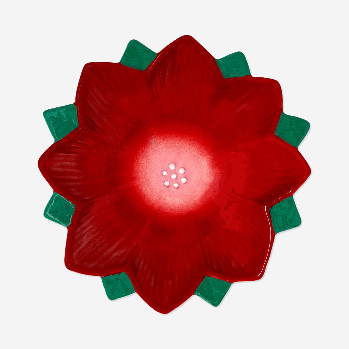 Decorative 20 cm Poinsettia flower plate from Flying Tiger Copenhagen, perfect for festive kitchen decor.